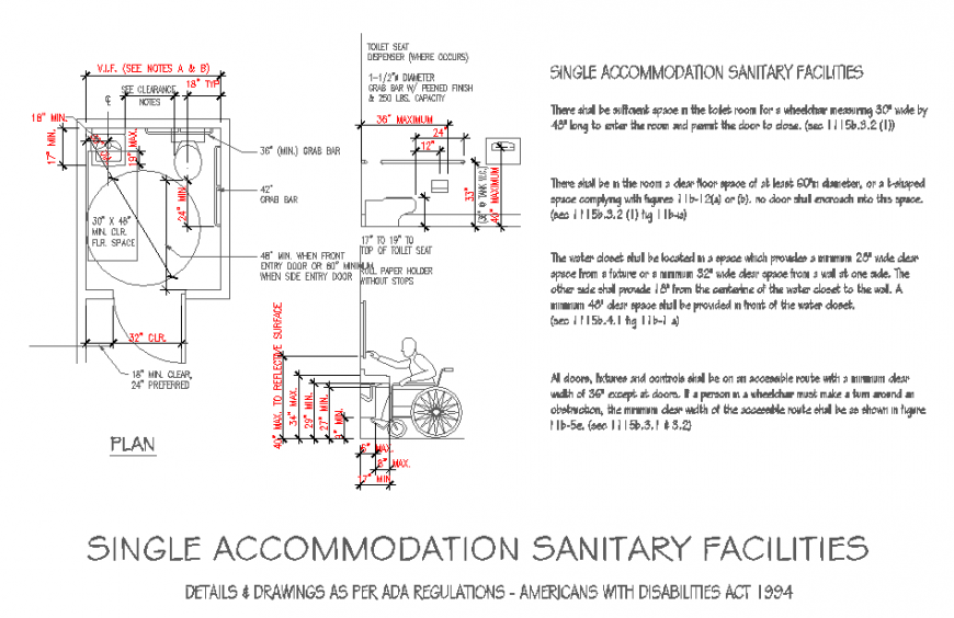 single accommodation sanitary facilities.