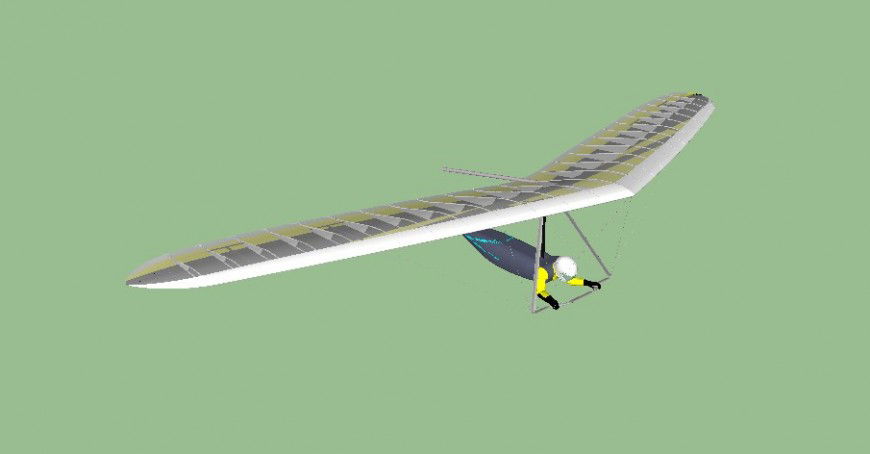 Single aircraft block 3d drawing details dwg file