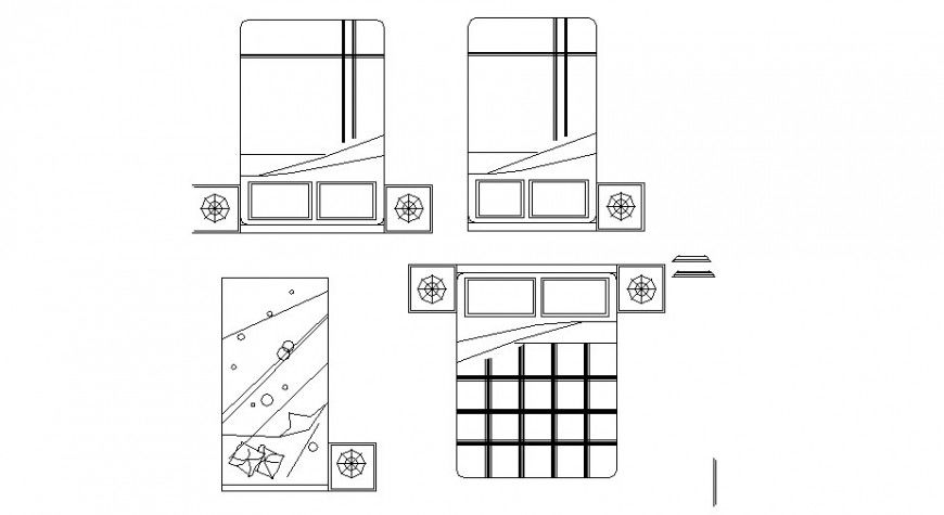 Single and double bed blocks 2d format cad drawing details dwg file