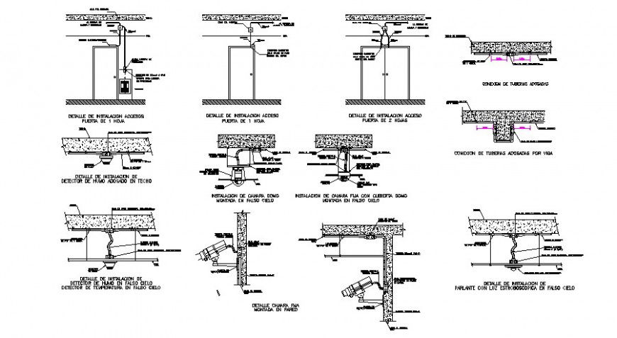 Single and double door elevation and installation cad drawing details dwg file