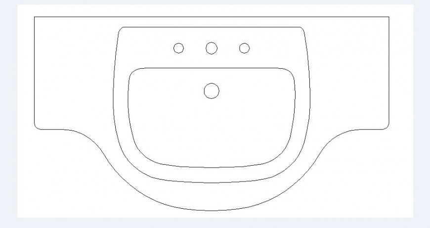 Single bathroom sink elevation block cad drawing details dwg file