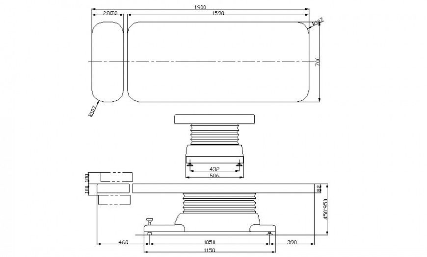 Single bed elevation detail drawing in autocad