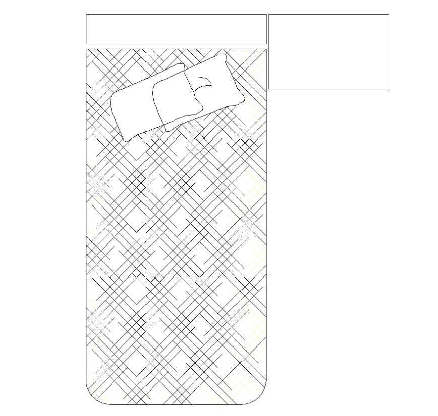 Single bed elevation plan detail dwg file