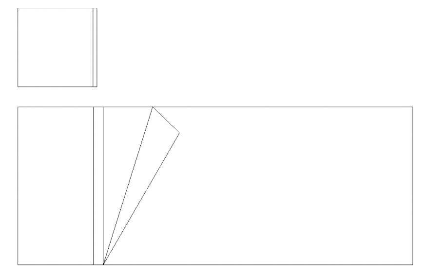 Single bed layout plan drawing in dwg AutoCAD file.