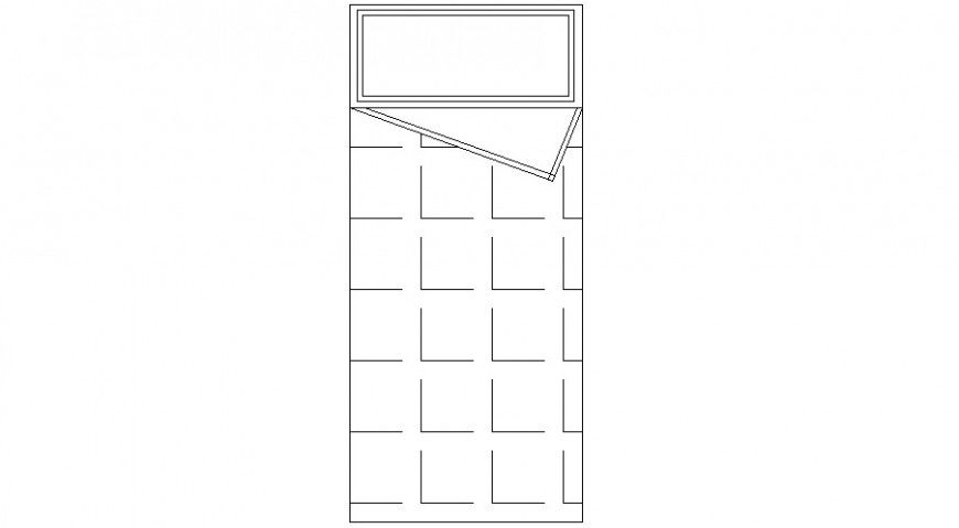 Single bed top view elevation block auto-cad details dwg file