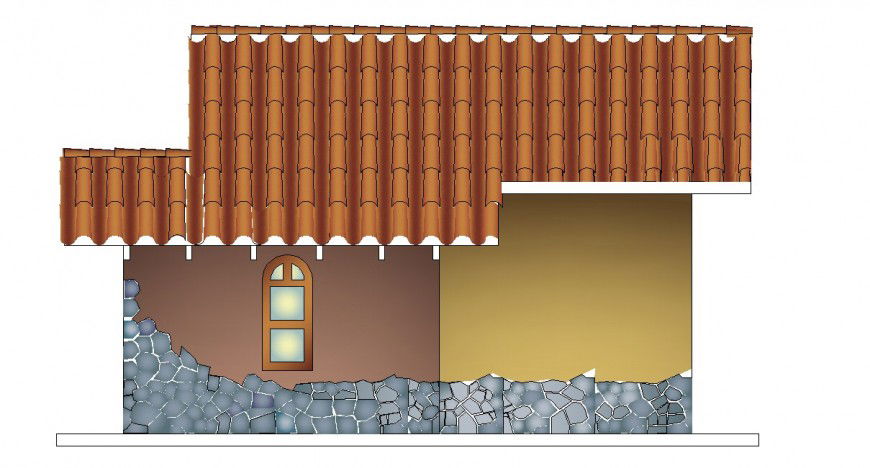 Single bedroom main elevation cad drawing details dwg file