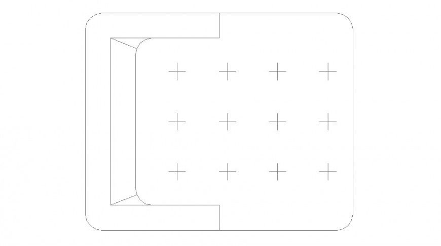 Single chair top view 2d elevation block details dwg file