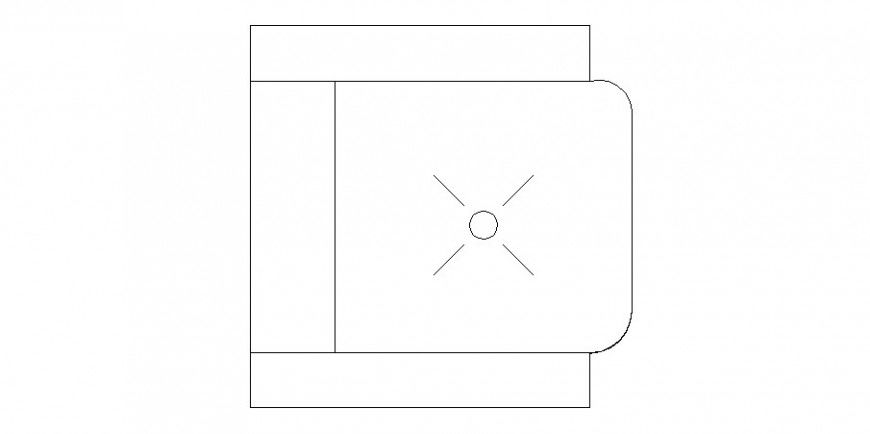 Single chair top view elevation block cad drawing details dwg file