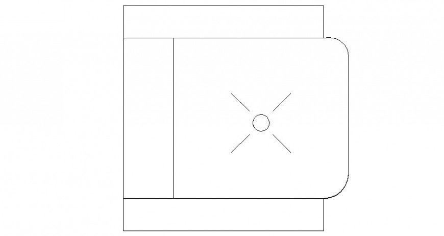Single chair top view elevation block drawing details dwg file