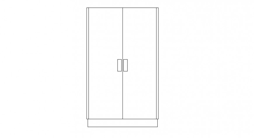 Single cupboard front elevation cad drawing details dwg file