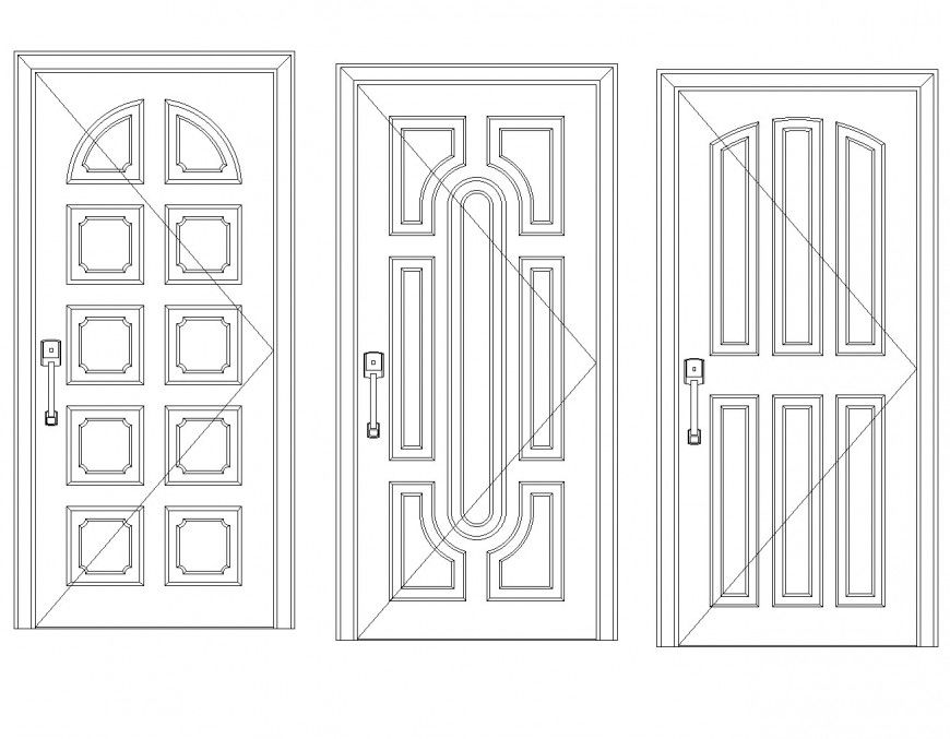 Single door Aluminum door layout file