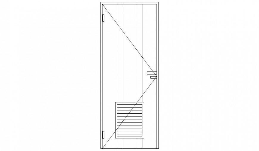 Single door blocks elevation drawing detail in autocad