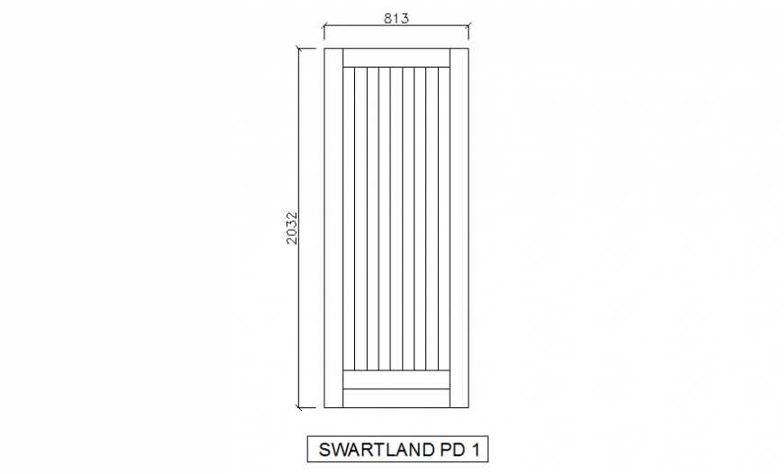 Single door elevation cad block details dwg file