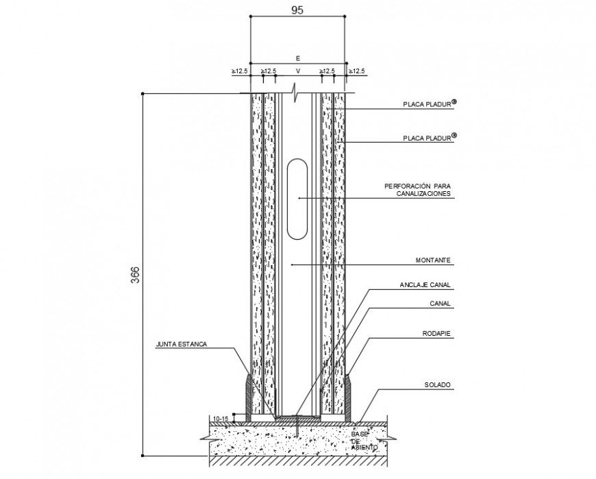 Single door frame installation and structure details dwg file