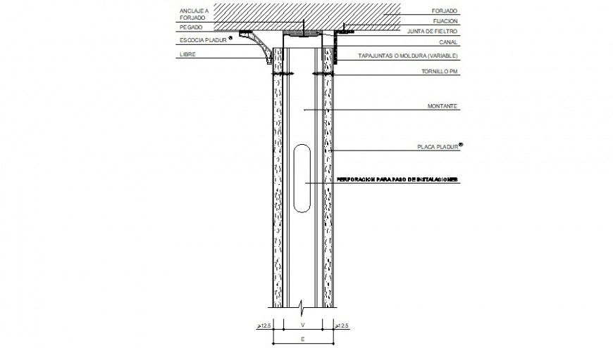 Single door frame structure cad drawing details dwg file