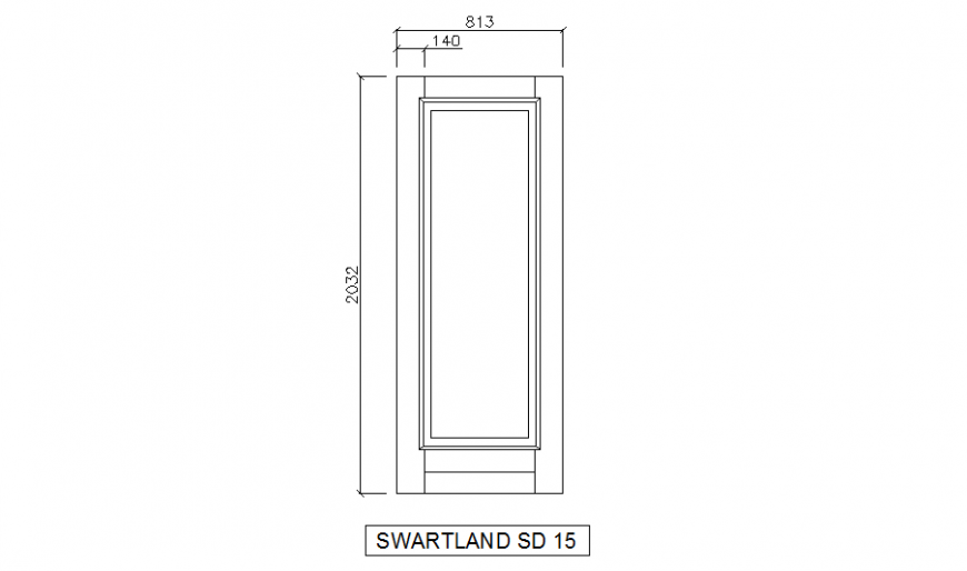 Single door simple block cad drawing details dwg file