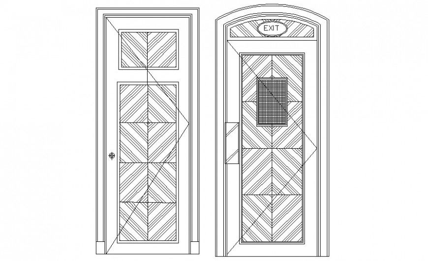 Single door units drawing details in autocad software t