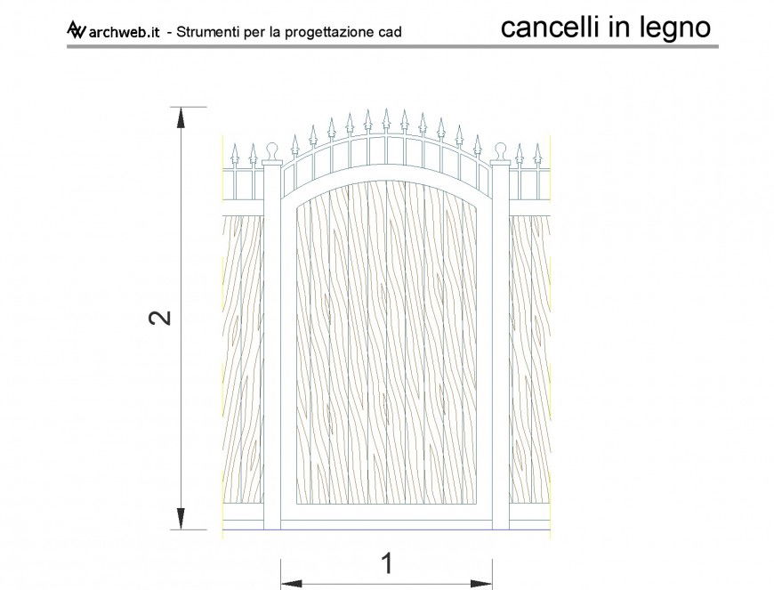 Single door wooden detail autocad file