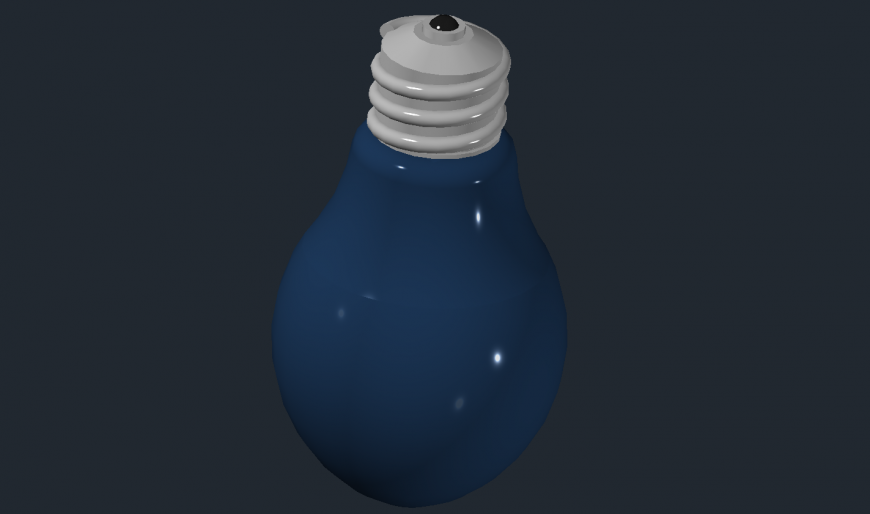 Single electric bulb 3d block cad drawing details dwg file