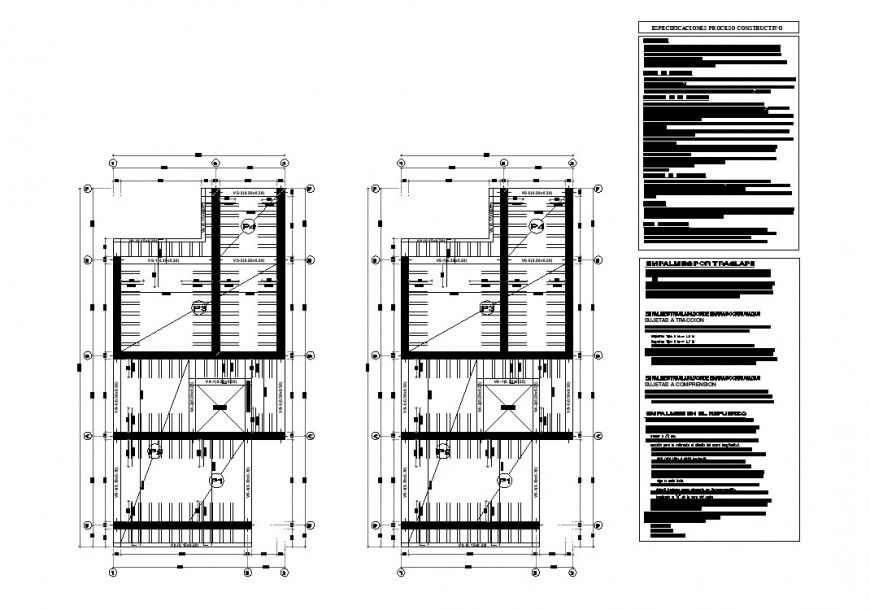 Single family home beam structural plan autocad file