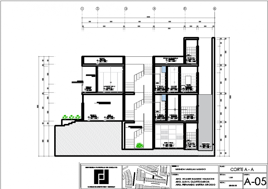 single family Home section drawing in dwg file.