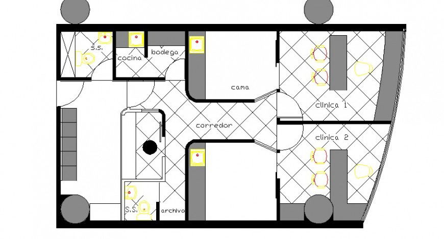 Single family house detailed architecture layout plan dwg file