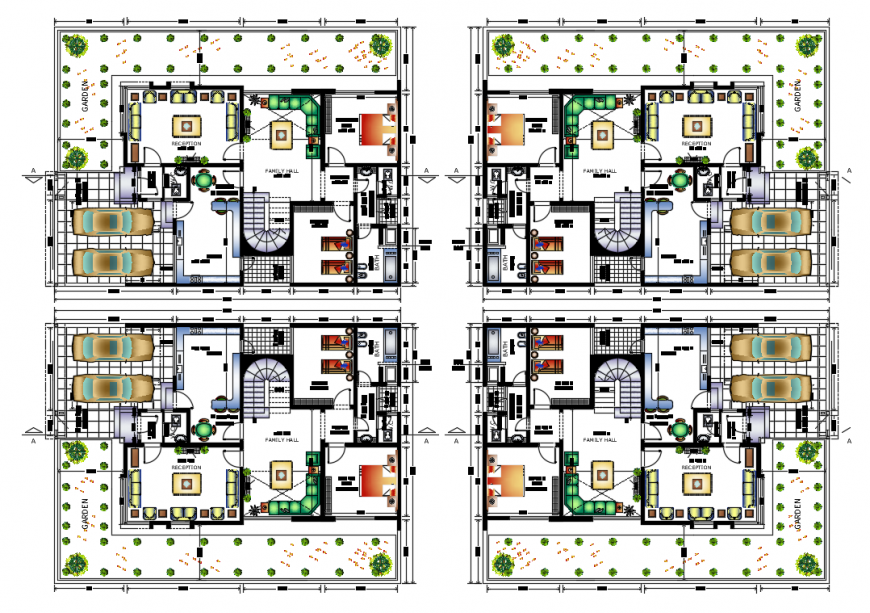 Single family house distribution plan cad drawing details dwg file