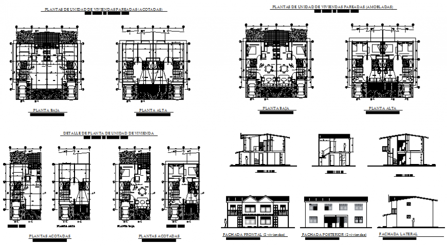 Single family house elevation, section, plan, electrical layout and auto-cad details dwg file