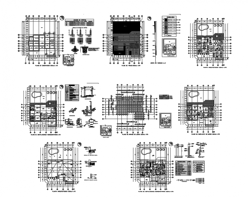 Single family house floor plan, electrical layout plan, foundation and auto-cad details dwg file