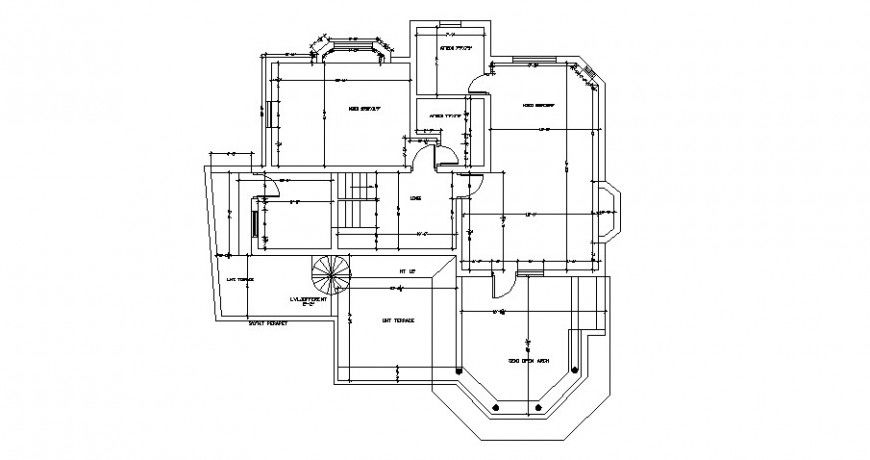 Single family house general layout plan cad drawing details dwg file