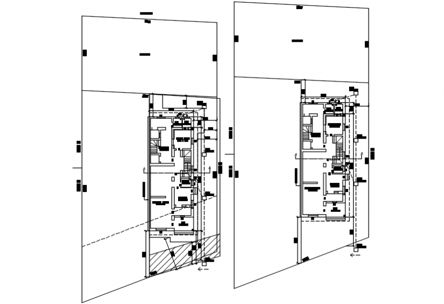 Single family house ground floor and first floor plan cad drawing details dwg file