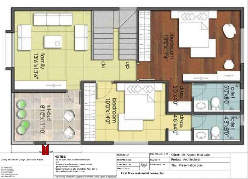 Single family house layout plan cad drawing details pdf file