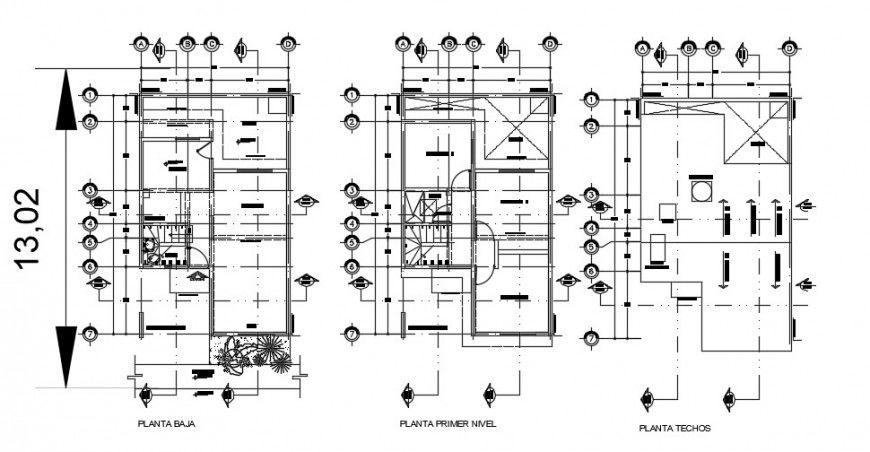 Single family house two floor plan distribution cad drawing details dwg file