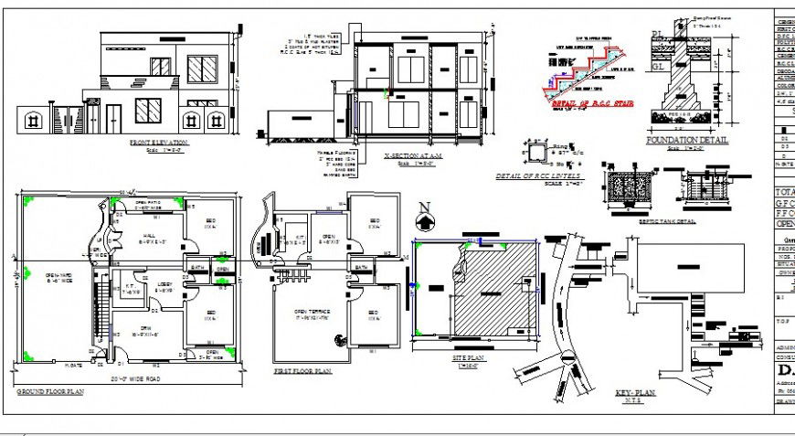Single family house with structure detailed architecture project dwg file
