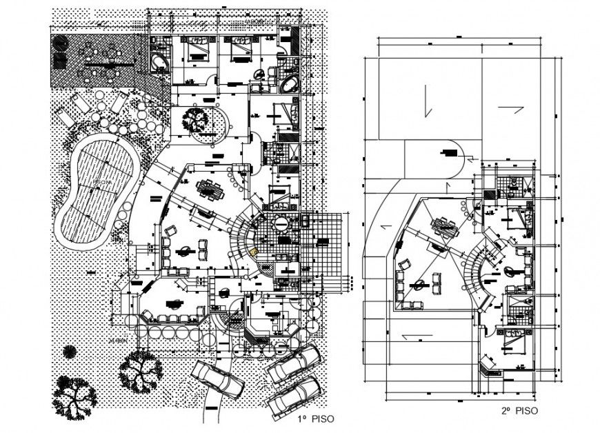 Single family Residence dwg file in Autocad format