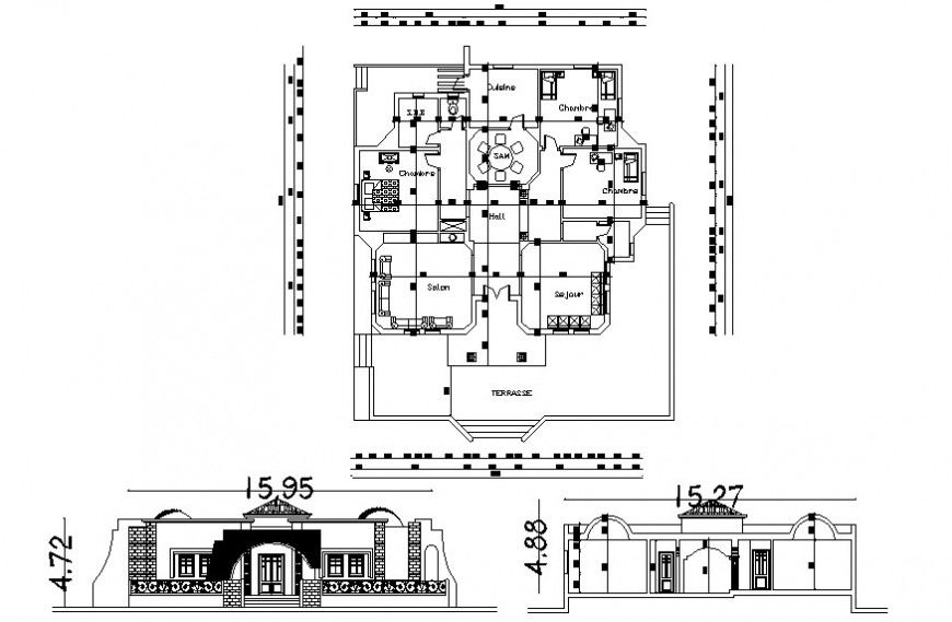 single family residence project detail cad file