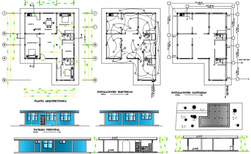 Single family residence project dwg file