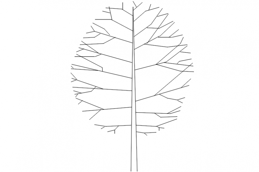 Single forest tree elevation block drawing details dwg file