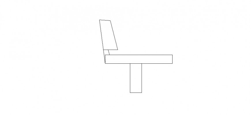 Single garden chair side elevation block cad drawing details dwg file