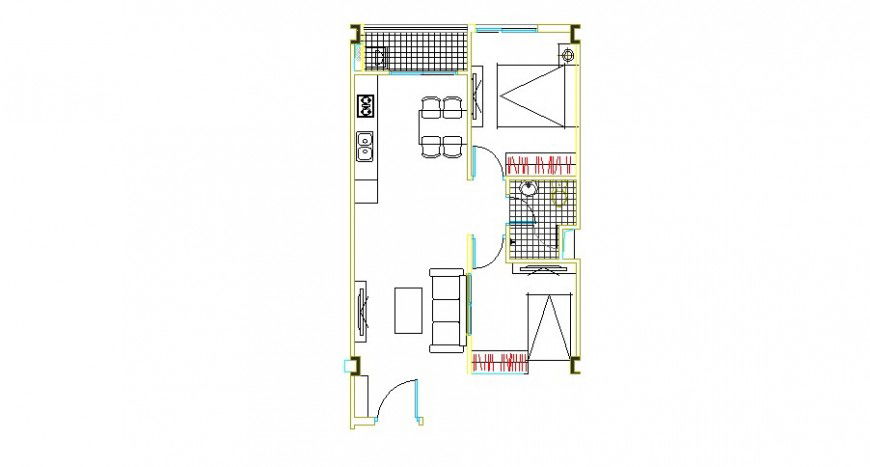 Single house layout plan cad drawing details dwg file