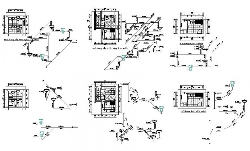 Single line diagram of sanitary area autocade file