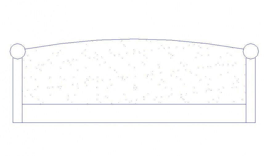 Single long sofa set block cad drawing details dwg file
