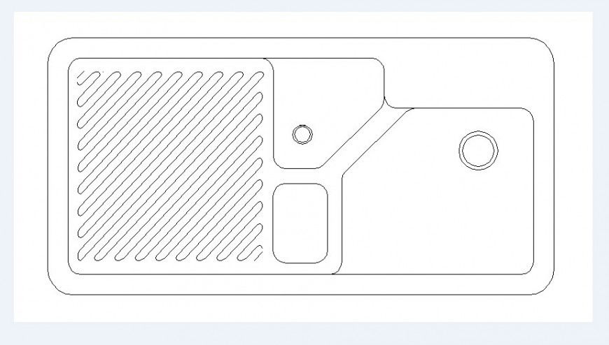 Single modern sink elevation block cad drawing details dwg file