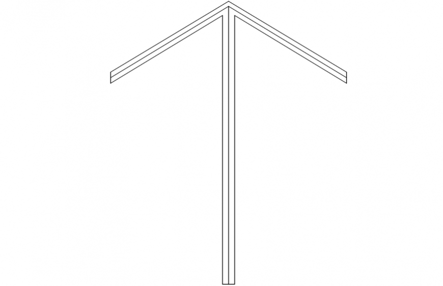 Single North Direction showing arrow symbol block cad drawing details dwg file