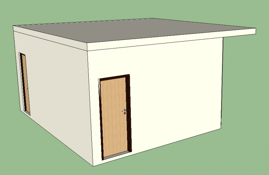 Single room structure layout 3d model sketch-up file