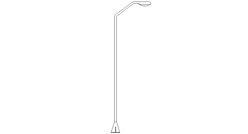 Single side street light lamp design view dwg file