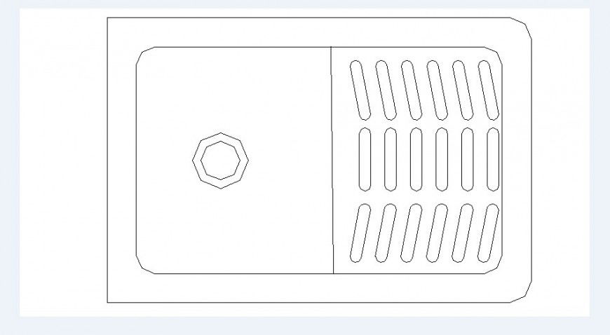 Single sink elevation block cad drawing details dwg file