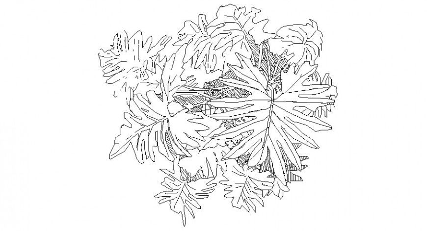 Single small tree plant elevation block cad drawing details dwg file