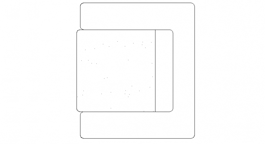 Single Sofa Set Chair CAD Drawing 2D Elevation DWG File