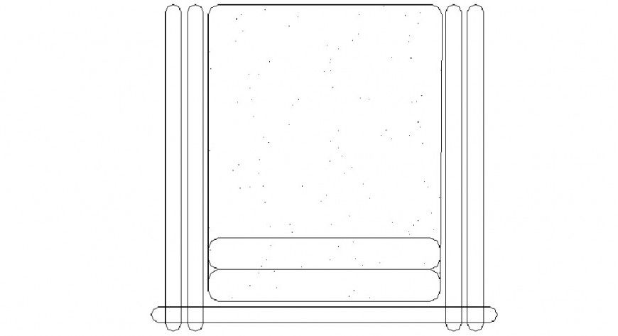Single sofa chair top view elevation block details dwg file